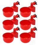 6 Pcs Chicken Feeder Cup, Poultry Farm Equipment, Chicken Drinking Cup On Barrel Chicken Feeder and Drinker Auto Refill Water, Chicken Duck Drinker Chicken Water Cup for Poultry