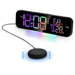Hiyorsoa Loud Alarm Clock for Heavy Sleepers, Digital Alarm Clock with Bed Shaker, Alarm Clock for Deaf People, Vibrating Alarm Clocks Bedside with Night Light, Dual Alarm Clock, 12/24H, Snooze