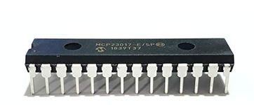 Juried Engineering MCP23017-E/SP MCP23017 16-Bit I/O Expander with Serial Interface 1.7 MHz I2C Breadboard-Friendly IC DIP-28 (1 Piece)