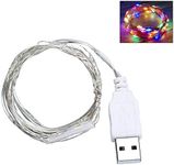 Fidt 9ft 30 LED USB String Lights Silver Wire String Lights Fairy String Lights for Wedding Party Christmas Festival Decorations, Multi-Color