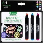 Signature™ Neon Light Effects Markers, Works on Light or Dark Paper, Features 6 Vibrant Broadline Gel Effects Neon Markers and 1 White Paint Pen, Ideal for Teens and Adults or Lettering Enthusiasts!