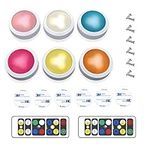 Under-Cabinet Lights Brilliant Evolution Wireless Color Changing LED Puck Lights | LED Under Cabinet Lighting | Closet Light | Battery Powered Lights | LED Lights for Bedroom | Stick On Lights