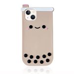 Yatchen Kawaii Phone Cases Apply to iPhone 6/7/8,Cute 3D Cartoon Boba Milk Tea Phone Cover Soft Silicone Funny Bubble Pearl Case for Women Girls Shockproof Protective Cover for iPhone SE2/SE3