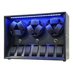 Oryx 9 Watch Winder for Automatic Watches, Rotating Watch Box 7 Rotation Modes Setting Display Case with Extra Watch Storages and LED Light, Lockable Winders USB Powered Super Quiet Mabuchi Motor