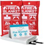 BIRDROCK HOME Fire Blanket for Home and Kitchen | Emergency Supplies for Small Fires | CE Safety Standard Approved | Fiberglass Fire Suppression, Mess-Free | Ideal for Camping Vehicle Kits | 2 Pack