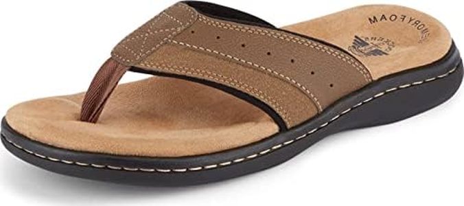 Dockers Mens Laguna Casual Flip-Flop Sandal Shoe, Dark Tan, 10