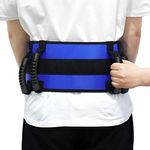 LOSCHEN Transfer Gait Belt, Walking Belt with 6 Handles Belt,Mobility Aid for Elderly, Obese, Disable People, Hospitals & Home Care (Blue)