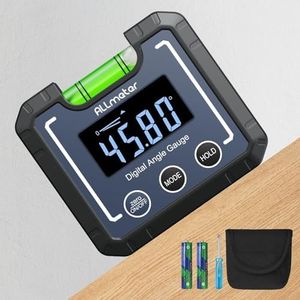 ALLmeter 0-360°(4 * 90°) Digital Angle Finder Level Magnetic Electronic Gauge Inclinometer Protractor Tool with Bubble Level and Magnetic Base LCD Backlight For Construction Carpenter Craftsman Home