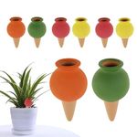 VAVPUP 8 Pack Terracotta Self-Watering Spikes Plants Automatic Slow Release Irrigation Stakes,Clay Plant Watering Globes Indoor/Outdoor,Effortless 3-5 Day Moisture 6.5x11.5cm,Eco-Friendly (4 colors)
