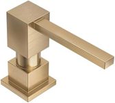 Champagne Gold Soap Dispenser for Kitchen Sink, Lava Odoro Built in Sink Soap Dispenser, Solid Brass Kitchen Soap Pump and Lotion Dispenser with 18oz Refillable Bottle, Spot-Free, KSD182-CB