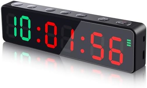 PELLOR Gym Timer, Mini Gym Clock, LED Digital Wall Clock, Interval Timer Clocks With Stopwatch, Count Down/Up, Stopwatch, Interval Training Gym Suitable for TABATA,EMOM