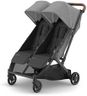 UPPAbaby Minu Duo Side-by-Side Double Stroller - Lightweight + Compact Design for Travel - Easy Fold- From Birth to Toddler - Independent Recline -Greyson(Charcoal Mélange/Carbon Frame/Saddle Leather)