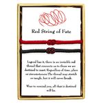 Knitted Colors Red String Bracelets Couples Gifts for Boyfriend and Girlfriend Handmade Red String of Fate Bracelets Kabbalah Protection Good Luck Simple Matching Bracelets for Lover Women Men,