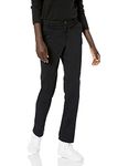 Amazon Essentials Women's Mid-Rise Slim-Fit Full Length Chino Pant (Available in Straight and Curvy Fits), Black, 10