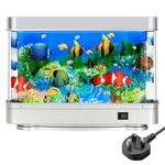 Fake Aquarium LED Night Light Decorative Lamp Artificial Tank for Bedroom Office Dining Room Home Decoration, Gift for 𝘬𝘪𝘥𝘴 and Cat