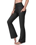 G4Free Black Pants for Women Bootcut Yoga Pants with Pockets Workout Pants Bootleg Casual Work Running (Black, S)