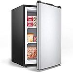 KOTEK 3.0 Cu.Ft Upright Freezer, Compact Mini Freezer w/Reversible Single Stainless Steel Door, 7 Grade Adjustable Thermostat, Small Freestanding Freezer for Home, Office, Apartment