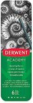 Derwent Academy Sketching Pencils, Set of 6 in Tin Box, Ideal for Sketching, 2301945F