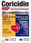 Coricidin HBP, Decongestant-Free Cold Symptom Relief for People with High Blood Pressure, Maximum Strength Cold & Flu Day + Night Liquid Gels, 24 Count