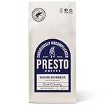 Presto Coffee House Espresso Speciality Coffee Beans 1kg Medium Roast (4/5) Tasting Notes of Chocolate and Almond Rain Forest Aliance Certifed 100% Arabica