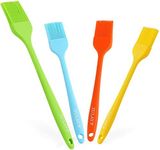 Zulay Pastry Brush - Basting Brush For Cooking, Silicone Brush For Food With Soft Flexible Bristles - Easy To Clean Butter & Oil Brush - (Set Of 4)