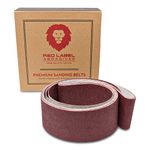 2 X 42 Inch 220 Grit Flexible Aluminum Oxide Multipurpose Sanding Belts, 6 Pack