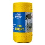 HONGDA Nylon Twine, 1000 Feet #18 Braided Nylon Mason line String Perfect for Masonry Jobs and for e Layout of General Construction, Gardening, DIY Project, Yellow
