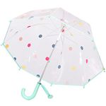 ThreeH Kids Dots Bubble Umbrella with Easy Grip Handle 8 Shatterproof Fiber Ribs 28 Inch Extended Canopy Great Birthday Party Christmas,Green