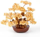 Fatonio Natural Crystal Citrine Bonsai Tree Feng Shui Decor for Home Office
