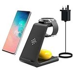 Wireless Charger, 3 in 1 Qi Portable Charging Stand Fast Charging Pad Compatible with Samsung Galaxy S10/S9/8/Note10,Galaxy Buds&Galaxy Watch 42mm/46mm/Active2, Gear S3/S2/S/Live/2/Sport