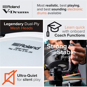 Roland TD-07KV Electronic Drum Kit – Mesh Pads, Compact Design
