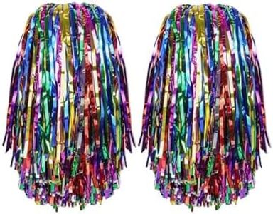 2Pcs Cheerleading Pom Poms - Pompoms Cheer for Boy Girl School Sports Dance Games Team Spirit Cheer Rainbow