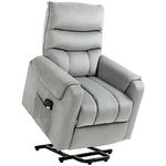 HOMCOM Power Lift Recliner for Elderly with 8 Vibration Points, Reclining Chair with Remote, Side Pockets and Footrest, Grey