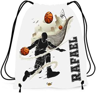 Caribu design Sacca Personalizzata con Nome Basket Pallacanestro - Zaino Sport Ragazzi e Adulti Basketball Uomo/Donna - Idea Regalo