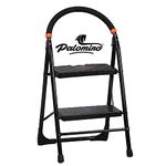 Palomino Alloy Steel Black Heavy Duty Folding 2.1 Ft Stepladders With Wide 2 Steps Ladder Sidhi (Make In India)-Black