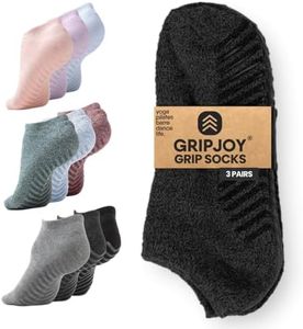 Grip Socks for Women - Pilates Socks with Grips for Women - Non Slip Socks Womens - Grippy Socks for Women - 3 Pairs