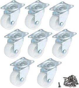 HOWDIA Caster Wheels 1" Swivel Casters with Rubber Base Ball Bearing Trolley Wheels, 8PCS