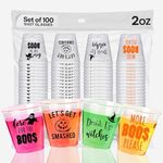 Your Dream Party Shop Halloween Shot Glasses 100 Pcs, Halloween Drinkware, 2 oz Horror Shot Glasses, Halloween Shot Cups, Halloween Drinking Decorations