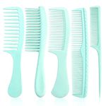 START MAKERS 5Pcs Hair Combs for Women, Comb Set for Hair Styling and Detangling - Wide, Fine, Parting Rat Tail, Hairdressing, Double-Wide Combs for Wet Wavy Curly Thick Hair, Women and Men(Green)