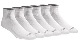 Dickies Men's Dri-tech Moisture Control Quarter Socks Multipack, Solid White (6 Pairs), Shoe Size: 6-12