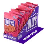 Olly's Pretzel Thins, Sweet Chilli, 35g (Pack of 10), Handy Snack Pouches, Healthy Plant-Based Vegan Snacks for Dipping, Low Calorie Snacks, Low Fat, Source of Fibre, No Preservatives