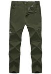 JHMORP Men's Hiking Pants Waterproof Lightweight UV Protection Stretch Travel Casual Work Pants (Army Green,CA 32)