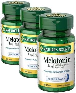 Nature's Bounty Melatonin,100% Drug Free Sleep Aid,Promotes Relaxation and Sleep Health,1mg,180 Tablets,(Pack of 3)