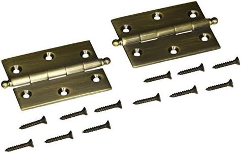 Baldwin 1025050BAL Square Cabinet Hinge, Antique Brass