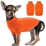 ALAGIRLS Classic Pullover Dog Sweater Warm Puppy Clothes, Soft Breathable Large Dog Clothes Warm Puppy Coats, Ugly Halloween Christmas Holiday Pet Outfits Apparel, Orange L