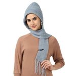 Boldfit Winter Cap for Women Woolen Cap with Mufflers for Women & Ladies Knitted Woolen Muffler for Women & Girls Ladies Muffler Woolen Cap, Stylish Woolen Caps for Women Winter Wear Scarf - Gray