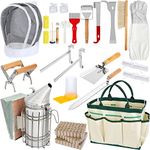 Blisstime 26pcs Beekeeping Supplies, Bee Keeping Starter Kit, Beekeeping Hive Tool with Bee Smoker, Bee Keeping Supplies-All Kit, Bee Hives Tools for Beginners and Professional Beekeepers