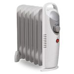 800W Mini Oil Filled Electric Portable Radiator Compact 5 Fin Thermostat Heater