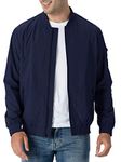 Rdruko Men's Lightweight Bomber Jacket Windbreaker Casual Stylish Fashion Golf Spring Fall Jacket(Navy, CA L)