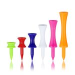 Zivisk Plastic Golf Tees Mixed Size Castle Tees Golf 120 Count 25mm, 32mm, 38mm, 51mm, 57mm, 70mm